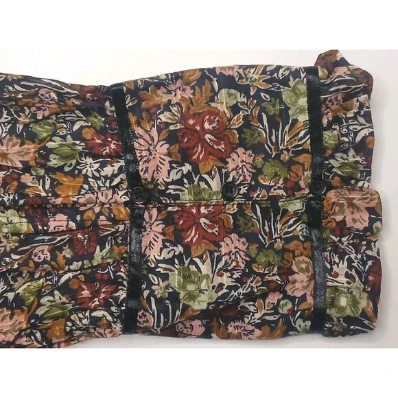 Free People Blouse Sz L Floral Multicolor Long Sleeve Peplum NWT - Picture 7 of 16